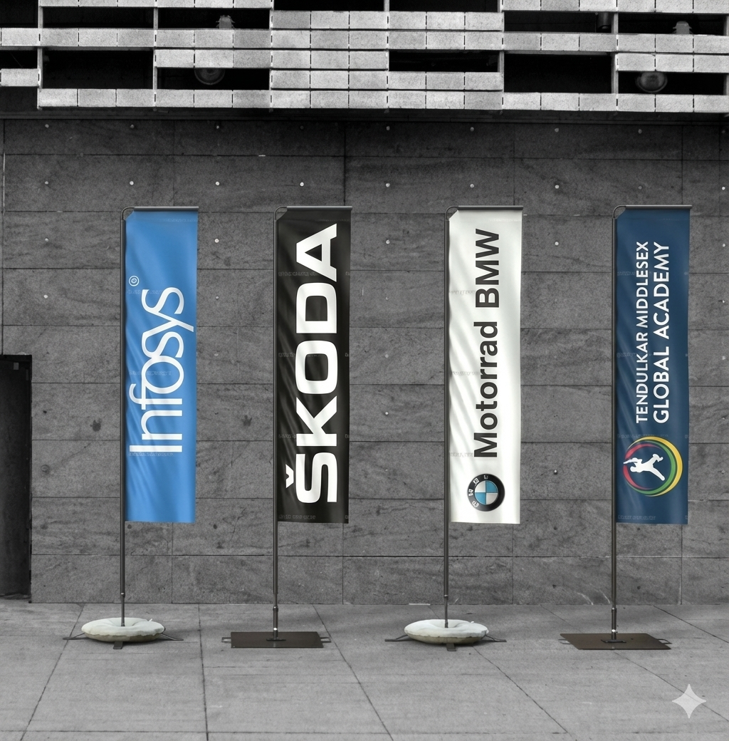 10Ft L Shape Flag | With Stand | Promotional Flag