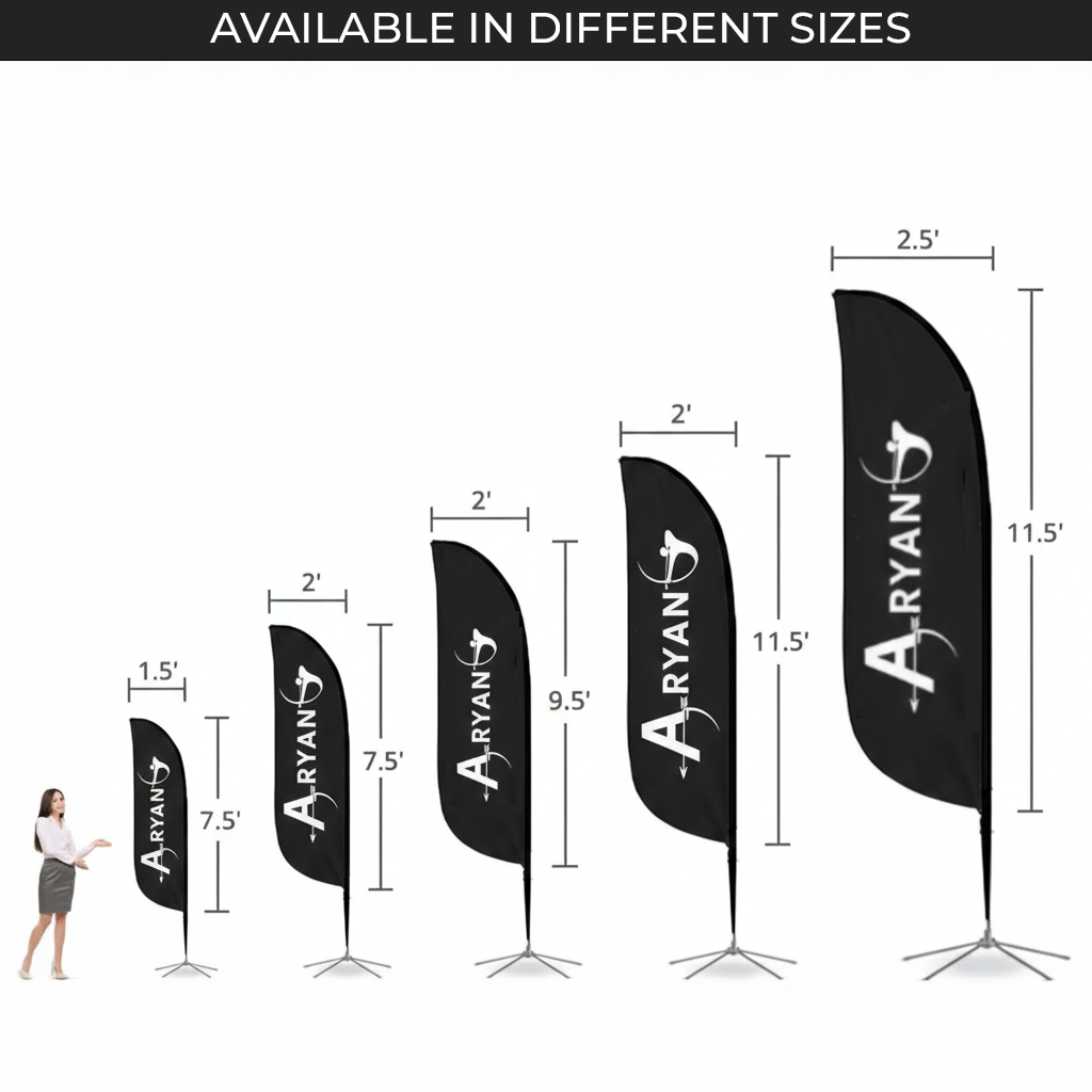 10Ft Feather Flag | Both Side Printing | With Sand Bag | Outdoor Advertising