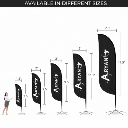 10Ft Feather Flag | Both Side Printing | With Sand Bag | Outdoor Advertising