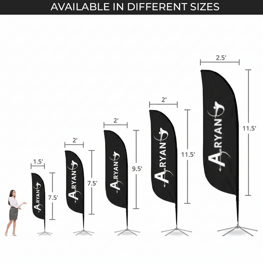 10Ft Feather Flag | Both Side Printing | With Sand Bag | Outdoor Advertising